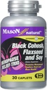 MASON NATURAL Menopausa Trio: Black Cohosh, Flaxseed, & Soy (Lançamento Extendido) - May Aleviate Hot Flashes & Night Sweats*, Suporta equilíbrio de hormônios saudável*, 30 Caplets