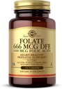 Solgar Folato 666 mcg DFE (Ácido Fólico 400 mcg) - 250 Comprimidos - Suporte pré-natal - Não-GMO, Vegan, Sem glúten, Leite Livre, Kosher - 250 Servings