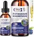 2 Pacote Suplemento de magnésio de potássio Líquido - Complexo de magnésio calmo de alta absorção & Potássio Plus cálcio, vitamina D3, zinco para Cãibras de perna & osso & energia e suporte imunológico - 4 Fl oz