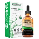 SBR Nutrition MAX Absorção, Vitamina D3 + K2 (MK-7) Drops líquidos com óleo MCT, sabor de hortelã, ajuda a apoiar ossos fortes e coração saudável