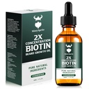 Óleo de crescimento de barba - óleo de biotina de concentração 2X para homens (2 onças) - Óleo de barba de homens naturais com óleo de Argan, óleo de Jojoba e vitamina, amaciador de crescimento de barba, hidratante (Cedarwood)