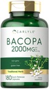 Cápsulas de Carlyle Bacopa Monnieri 180 Cápsulas Suplemento sem glúten