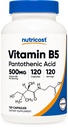 Ácido Pantoténico de Nutricost (Vitamina B5) 500mg, 120 Cápsulas