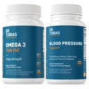 Dr. Tobias Omega 3 óleo de peixe e suplementos de suporte de pressão sanguínea para coração, cérebro, imune, saúde circulatória, com vitamina C, B6, B12, niacina, folato e ervas