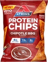 Atkins Chipotle Chips de proteína de churrasco, 4g de carboidratos líquidos, 13g de proteína, sem glúten, baixa glicêmica, Keto Friendly, 12 contagem