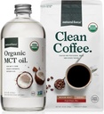 Natural Força Organic Ground Clean Coffee + Organic MCT Oil Bundle – 100% puro Coco MCTs & Mold & Mycotoxina Free Coffee – Non-GMO, Keto, Paleo, e Vegan - 10 Oz Bag e 16 Oz garrafa de vidro