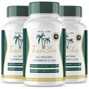 (Pacote Oficial 3) Tropislim, Tropislim All Natural Caribbean Flush, Suplemento de perda de peso, Tropislim Slimming Cápsulas para Mulheres, Estilo de vida saudável + Fisique Leaner, Tropical Reviews (180 Cápsulas)