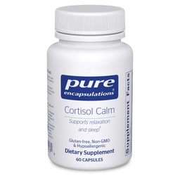 Puro Encapsulamento Cortisol Calm - Suporta Cortisol Saúde & Relaxação - Contém Ashwagandha & L-Teanina - sono descansado - 60 Cápsulas