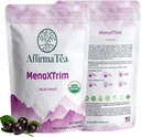MenoXTrim Organic Menopause Relief: Equilíbrio Hormônios .Bloating .Flashes quentes . Excesso de água . Midlife Belly . Yerba Mate, Dandelion, Folha de Nettle, Lemon Balm, Turmeric, Ginger .