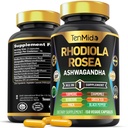 Rhodiola Rosea Supplement - Fórmula 8in1 - Combine com Ashwagandha, Açafrão, Berberine, Maca, Camomila, Chá Verde e Pimenta Negra - Nutriente Rico - 150 Cápsulas Vegan