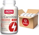 Jarrow Fórmulas L-Carnitine 500 mg - 100 Leggie Licaps - Cofactor importante para a produção de energia (ATP) de gorduras - Suplemento dietético - Vegan - Até 100 Servings, Pacote de 12