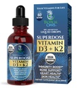USDA Vitamina Líquida Orgânica D3 K2 Drops para Adultos Superdose 8000UI Vitamina Pura D3 60 Serv □ Vitamina D K2 Suplemento para Suporte Imune e Saúde Óssea □ 98% Absorção □ Vegan, Non-GMO 2 Fl Oz