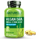 NATURELO Vegan DHA - Ómega 3 Óleo de Algas - Suplemento para cérebro, coração, articulação, saúde ocular - Fornece ácidos gordos essenciais para mulheres, homens e crianças - Complementos Vitaminas pré-natais - 60 Softgels
