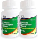 LABORATÓRIOS SDA Todo o dia Medicina de Alergia de 24 horas 100 Conde Anti-histamínico para Alergias, Pólen, Febre de Hay, Seco, Comichão Olhos Cetirizina HCl 10mg Comprimidos (Pacote de 2)
