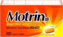 Motrina IB, Ibuprofeno 200mg Comprimidos, Relíever da Dor e Redutor da Febre para dores musculares, dor de cabeça, dor nas costas, Cães Menstruais e Artrite Menor Dor, AINE, 100 Ct