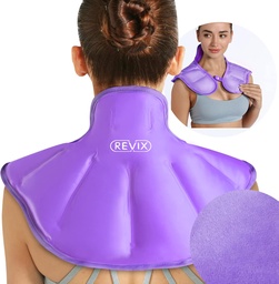 Pacote de gelo do ombro do REVIX Reutilizável Pacote de gelo do ombro do pescoço grande Enrole para Cansaço superior das costas, Desconforto calmante e fadiga, roxo