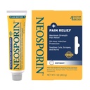 Neosporina + Pomada tripla antibiótica de força máxima com alívio da dor, cuidados com feridas de primeiros socorros de ação dupla, fórmula sem rotação com Pramoxine HCl, Zinco Bacitracina, 1 oz Tubo Único