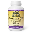 Factores Naturais Coenzima Q10 - Suplemento de Suporte Antioxidante Suporta Produção de Energia Celular - Melhor Absorção Ajuda Função Coração Saudável - 200 mg, 60 Softgels (60 Servings)