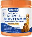 12-em-1 Vitaminas e Probióticos para cães 120 mastigação suave - Multivitamina orgânica com glucosamina para cães - Suplemento de suporte conjunto para cães de todas as idades, tamanhos, & raças, suporta pele, coração, imunidade