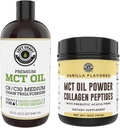 Desempenho Costa Esquerda MCT Premium de 32 onças e Vanilla MCT de 16 onças + Pó de colágeno
