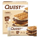 Quest Nutrition S'mores Protein Bar, 21g de proteína, 4g de carboidratos líquidos, 1g de açúcar, Sem glúten, Keto Friendly, 4 contagem