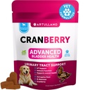 Tratamento de ITU do cão - Suplemento de cranberry & Controle de bexiga para cães - Infecção Incontinência do trato urinário Pílula, Pedras de bexiga - Tratamentos de Medicina UTI - 70 mastigações macias para suporte renal com óleo de peixe