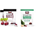 Fator de força beterrabas totais mastiga suave com beterraba, extrato de uva, antioxidantes, nitratos, L-citrulina, 120 contagem, 2-Pack e Verdes mais inteligentes Superalimentos mastiga com 25+ Superalimentos, Probióticos, Antioxidantes e Fibra, 60 contagem