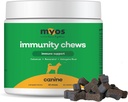 MYOS Imunidade Mastigar para cães - suporte do sistema imunológico, antioxidantes, ajuda a saúde celular e vitalidade- com Colostrum, Resveratrol, Astragalus Root, e cogumelos- Suplemento diária mastigável
