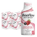 Freeflow Fit Energy Shots, Strawberry Burst, Natural Caffeine Boost com L-theanina, Ginseng, Vitaminas, Prebióticos, Eletrólitos (24 contagem, 2 oz Shots)