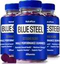 (3 Pack) Pastilhas de aço azul para homens, Nutrição diária para aumentar a confiança e saúde geral, Todos os suplementos naturais para apoiar o desempenho pico, Gummy masculino oficial, BlueSteel Comentários (180 Gummies)