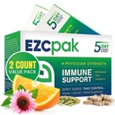 EZC Pak 5-dias Imune Support Booster - Suplemento de suporte imunológico de vitamina, Echinacea, Zinco Vitamina C, Imune Boosters para adultos - Imune Support Vitaminas (Pacote de 2)