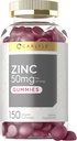 Carlyle Zinc 50mg Gummies □ 150 Contagem Vegan, Não-GMO e Gluten Free Formula