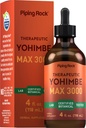 Piping Rock Yohimbe Bark Extract Supplement (Suplemento) 4 Fl Oz (Líquido de ervas) Drops para homens e mulheres (Alcohol Free) Vegetarian, Non-GMO, Gluten Free