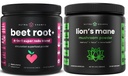 NutraChamps Beterraba Raiz de Pó e Pó de Mane Leão. Misturas de circulação e adaptogênio poderosas
