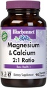 Bluebonnet Nutrition Magnésio & Cálcio 2:1 Razão, Saúde óssea*, Não-GMO, Vegan, Kosher Certificado, Sem glúten, Sem soja, Sem leite, 90 Cápsulas Vegetais, 30 Servings