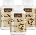 Cápsulas Zeolite Detox, Carvão Orgânico Ativado, Clay Bentonite, 1-2 μm Clinoptilolite, Absorção Máxima, Gut Liver Detox Cleanse Full Body para Mulheres Homens, 270 Cápsulas
