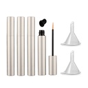 Lasenersm 4 peças 5ml alumínio Eyeliner vazio tubos recarregáveis Cílios crescimento líquido garrafa de plástico Eyeliner tubo com escova Cílios crescimento Mascara tubo de óleo com 2 mini funis, Matte-Prata