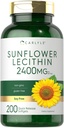 Carlyle girassol Lecithin Softgel Cápsulas de .. 2400mg .. 200 Contagem .. Rico em Phosphatidyl Choline .. Não-GMO, Soja grátis, Suplemento sem glúten