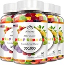 4 Pacote Omega 3 6 9 chicletes Vegan Bear Candy, Não-GMO, Açúcar baixo