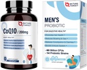 NATURE TARGET Probióticos para homens 60 bilhões de UFC 14 Strains & CoQ10 200mg Softgels com PQQ Antioxidante para a produção de coração-saúde e energia