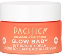 Pacifica Glow Baby Brightening Eye Cream – Vitamina C Under Eye Cream para círculos escuros & Puffiness, brilho de olho infundido em cafeína para olhos cansados Fragrance-Free 0,5 oz limpo Vegan Dermatologista testado