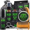 Kit de barba Kit de jateamento W/Beard Wash/Shampoo Barba Oil Balm Escova comb tesoura saco e-Book Natal meia recheios presentes idéias para homens ele pai namorado marido homens