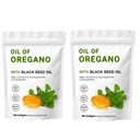 2 embalagem de óleo de Orégano Softgels, 2 em 1 óleo de Orégano com óleo de semente preta 200mg, sem glúten
