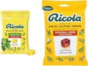 Ricola açúcar livre limão hortelã ervas Tosse Supressor Garganta Drops, 105ct Bolsa & Original Natural Herb Tosse Supressor Garganta Drops, 45 Drops, Luta Tosse Naturalmente