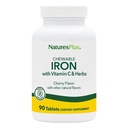 NaturesPlus mastigável ferro, cereja - 90 comprimidos, pacote de 2 - Suporta saudável sangue e produção de energia natural - Suplemento de alta potência com vitamina C & Herbs - 180 Total Servings