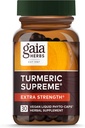 Gaia Herbs Turmeric Supreme Força Extra - Suporta Inchaço ocasional de desgaste normal & Lágrima - com curcumina cúrmica e pimenta preta - 30 Vegan líquido Phyto-Capsules (Até 30 dias de fornecimento)