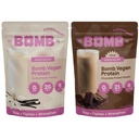 Bombas de mistura A bomba Co. proteína de planta de bomba, Chocolate & Vanilla proteína em pó com 21g de proteína, aminoácidos, açúcar zero, proteína de ervilha, cacau, sementes de chia, baunilha e fruta Monk, 40 Srvgs