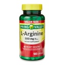 Genéricos Spring Valley L'Arginine Amino Heart Health Supplement Cápsulas, 500mg, Tamanho do Valor, 100 Contagem + 1 Mini Pill Container (Style & Color Varies)