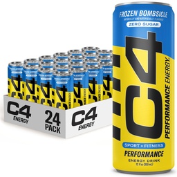 C4 Energy Drink 12 onças (Pacote de 24) - Bombas Congeladas - Açúcar Free Pré-treino Performance Drink with No Artificial Colors or Dyes