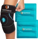 FisioPacote de gelo natural para alívio da dor do joelho, Reusable Gel Ice Wrap para lesões nas pernas, Inchaço, Cirurgia de substituição do joelho, Terapia com compressão fria para artrite, Meniscus Tear e ACL